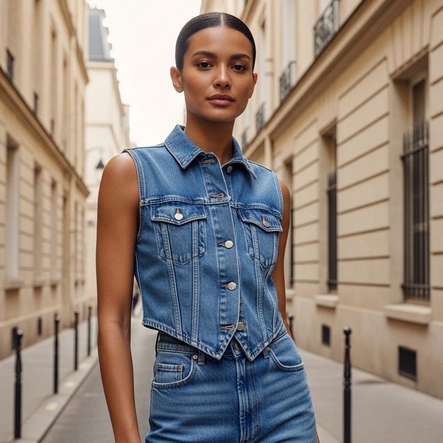 Veste en jean femme chic Image