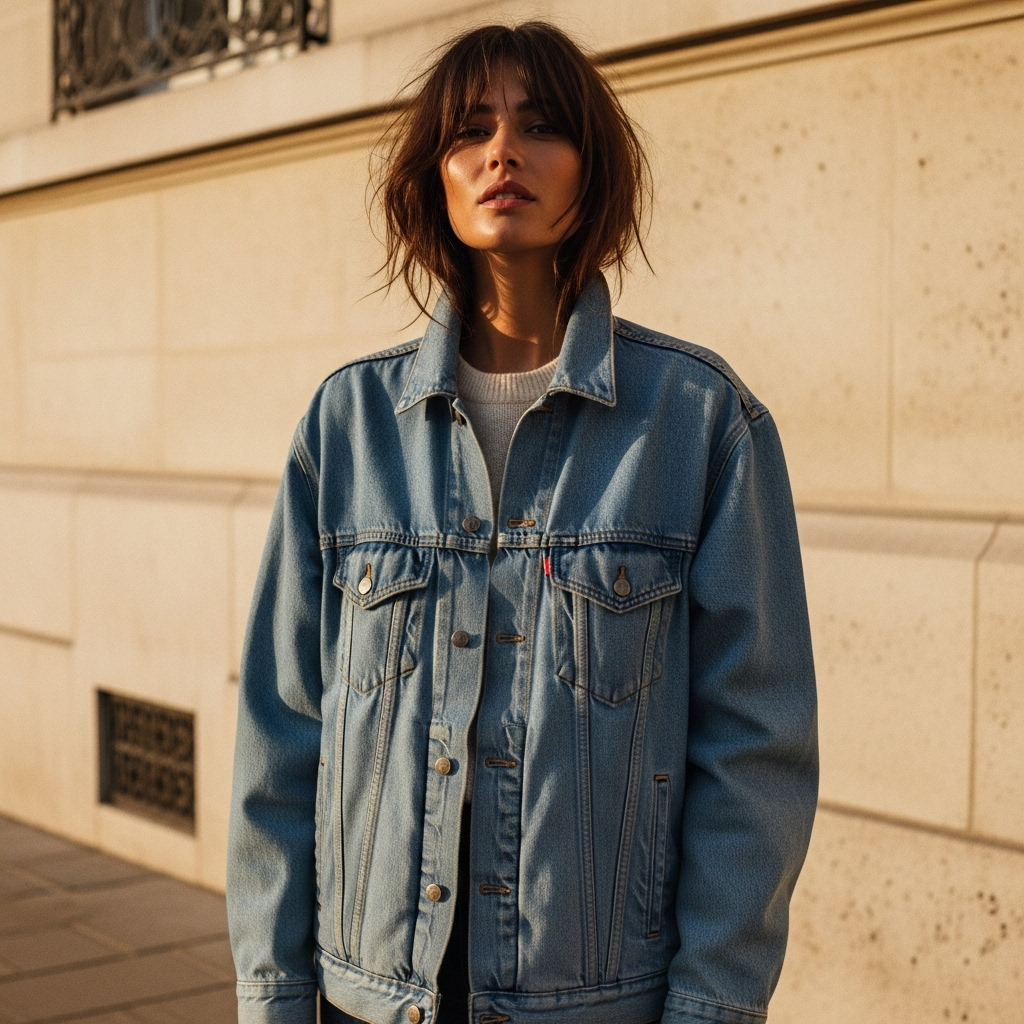 Veste en jean oversize femme Image