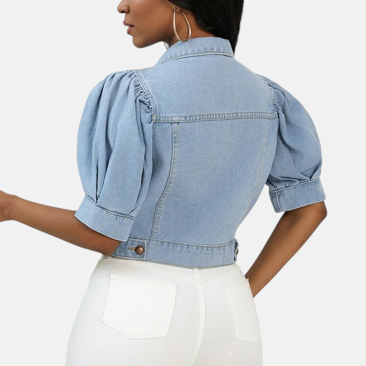 Veste en jean femme manche bouffante