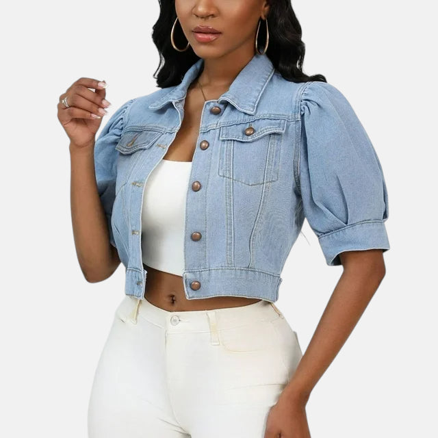 Veste en jean femme manche bouffante
