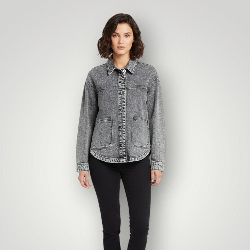 Chemise en jean grise femme