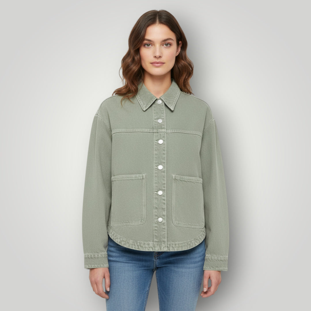 Chemise en jean verte femme