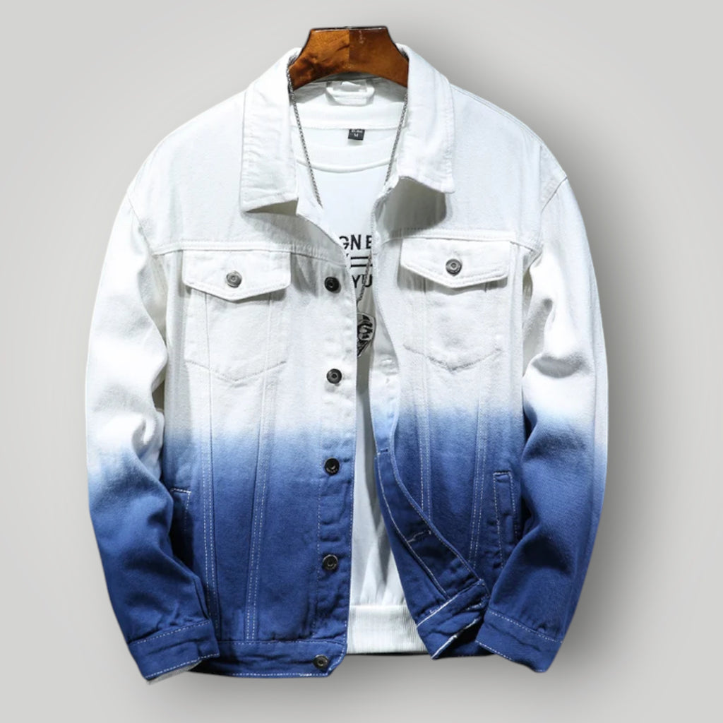 Veste en jean blanche et bleu homme