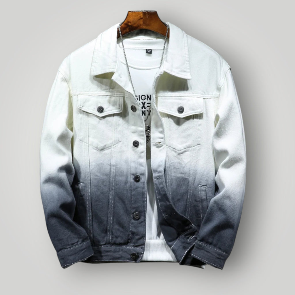 Veste en jean blanche et grise homme