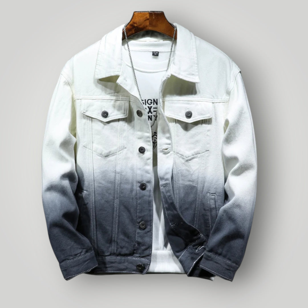 Veste en jean blanche et grise homme