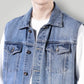 Veste sans manche en jean bleu clair homme