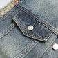 Veste sans manche en jean délavé homme