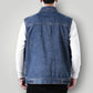 Veste en jean sans manche homme grande taille
