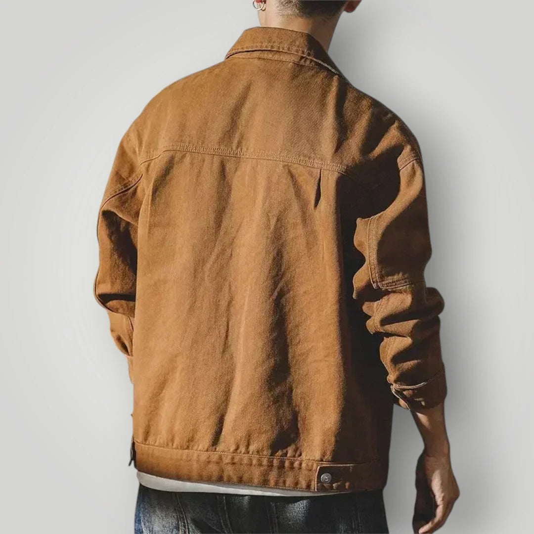 Veste en jean homme marron
