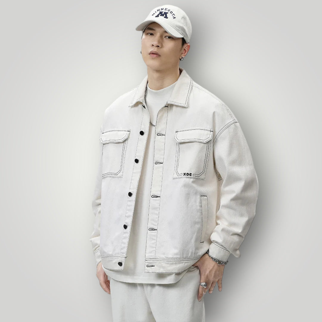 Blouson jean blanc homme
