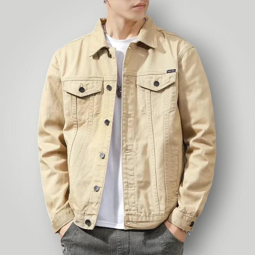 Veste en jean beige homme