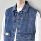 Veste en jean sans manche homme grande taille