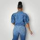Veste en jean femme manche 3/4