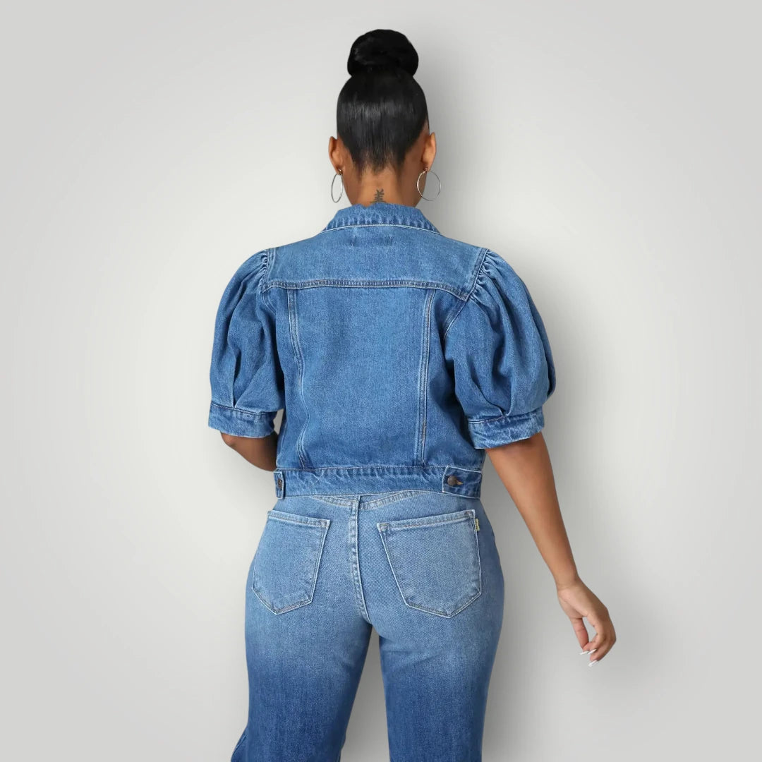 Veste en jean femme manche 3/4