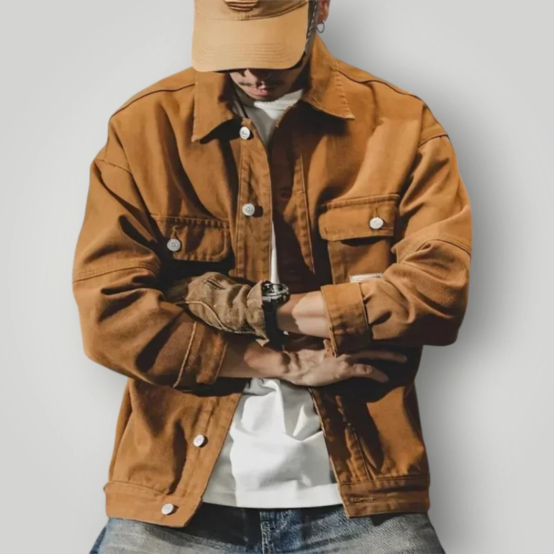 Veste en jean homme marron
