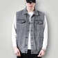 Veste grise sans manche en jean homme
