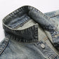Veste sans manche en jean délavé homme