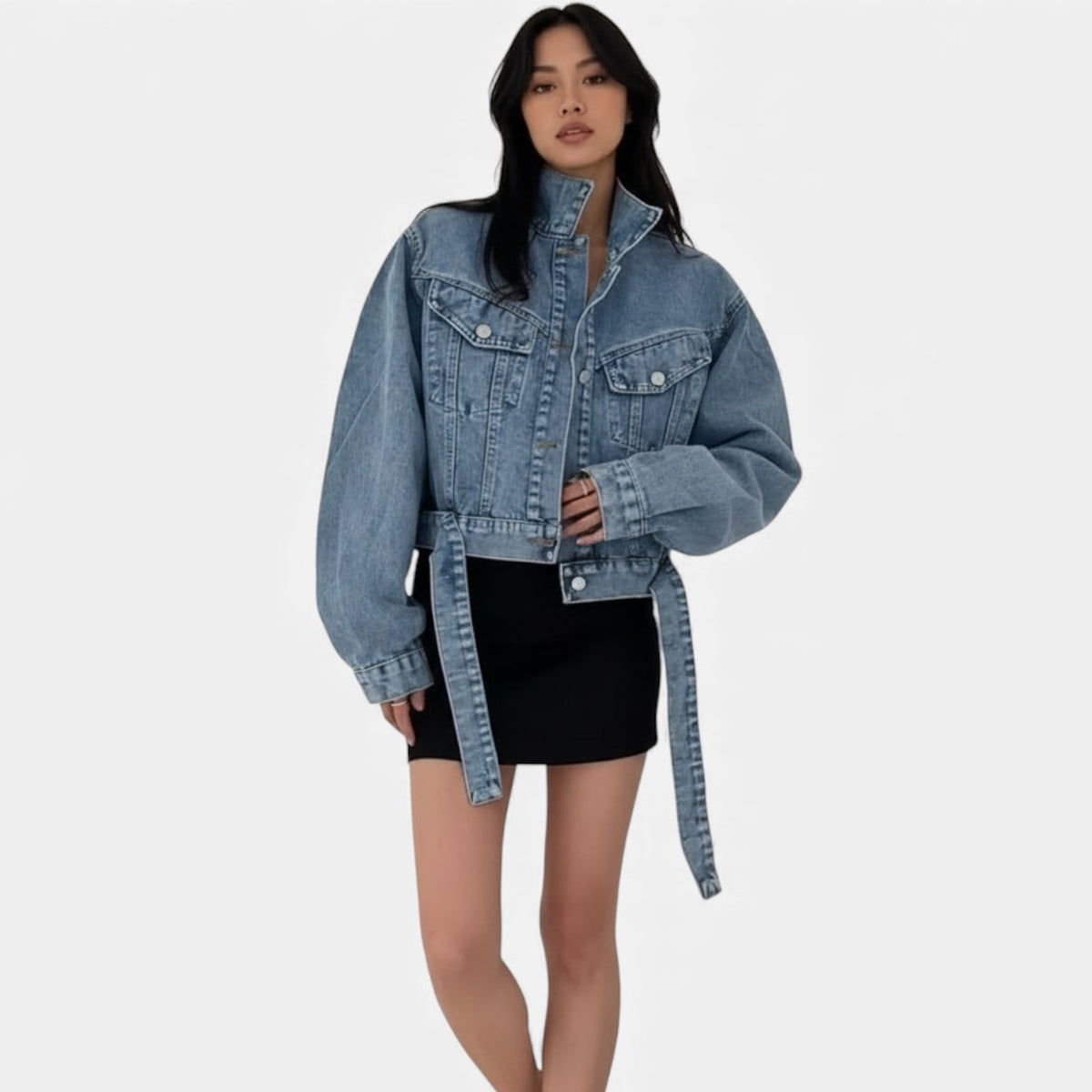Veste denim oversize femme