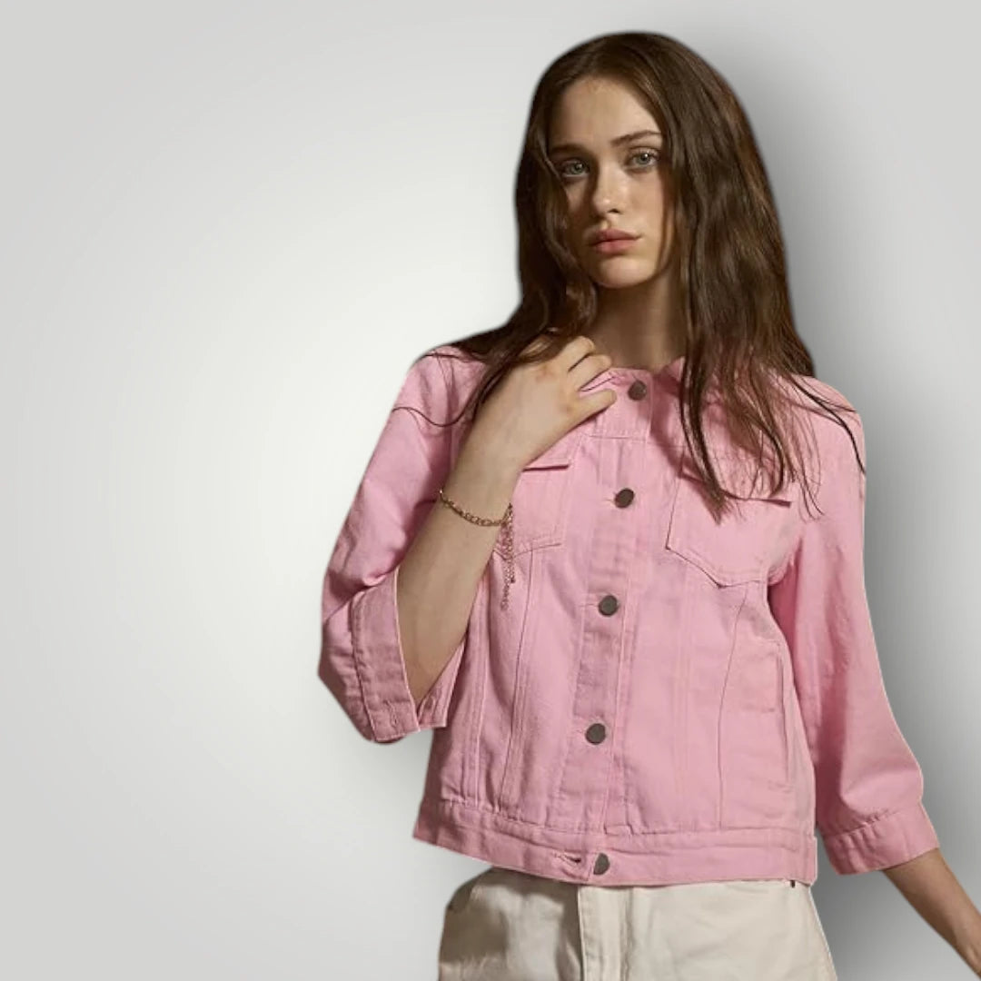 Veste denim rose