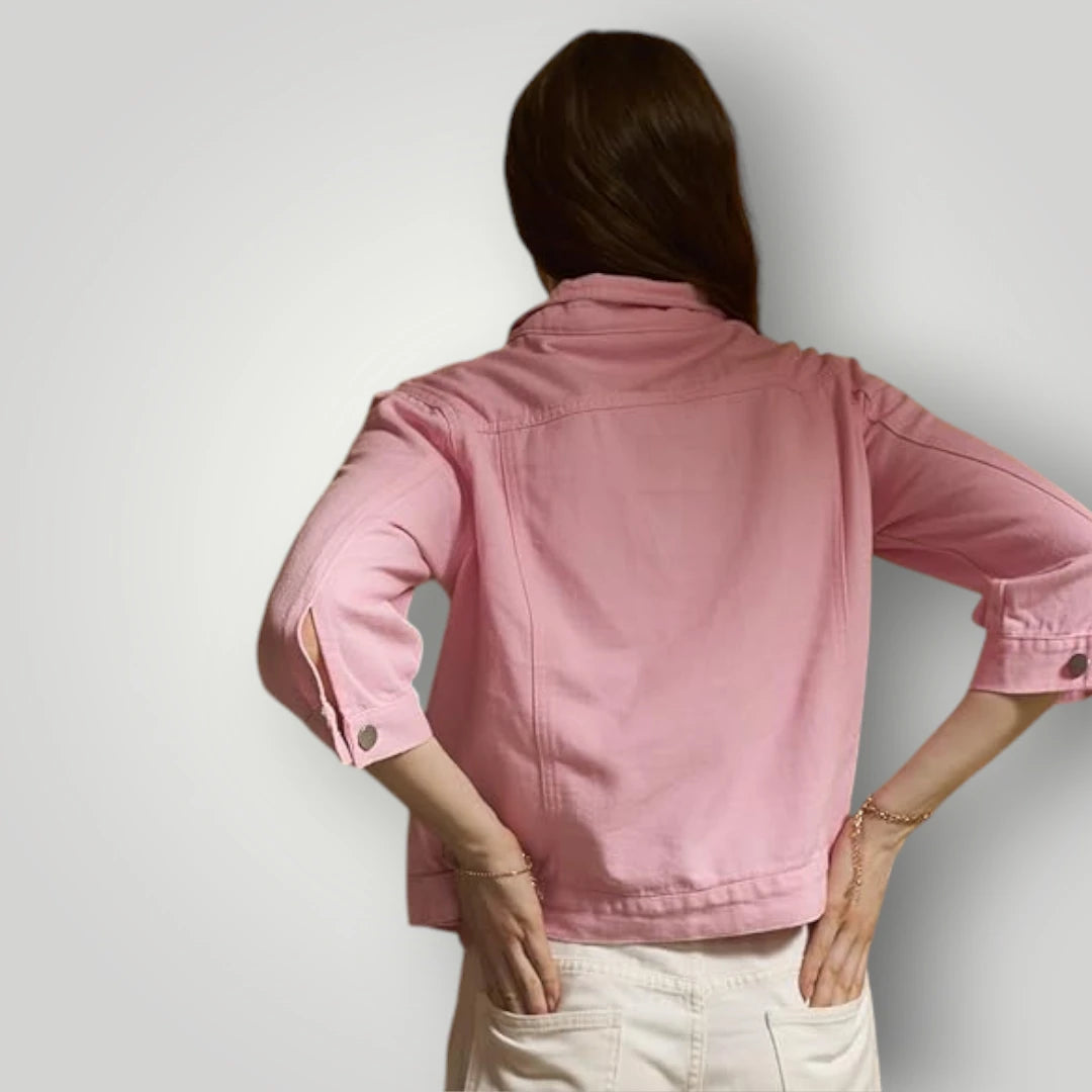 Veste denim rose