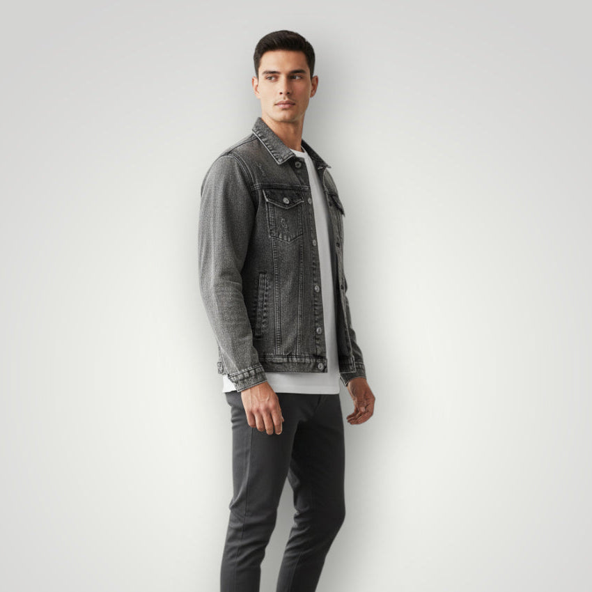 Veste en jean délavé homme
