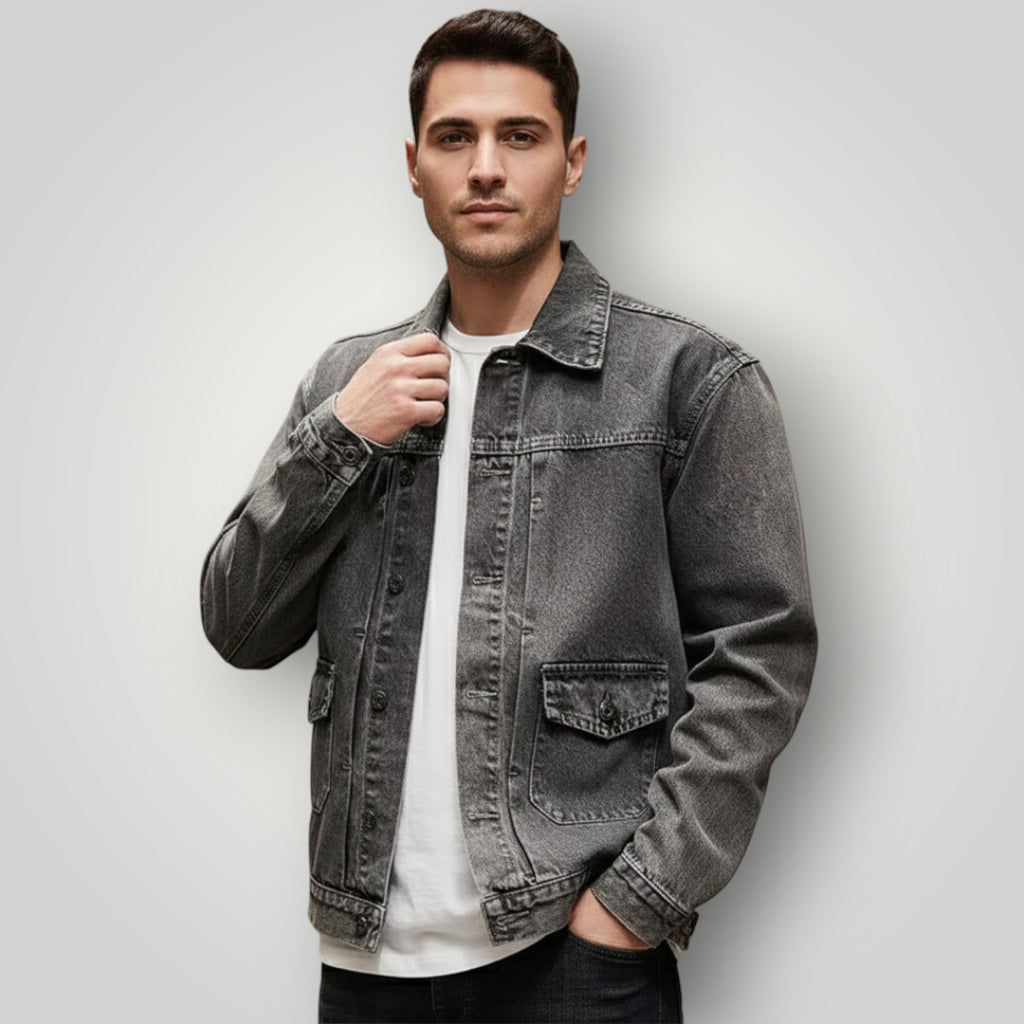 Veste en jean foncé homme