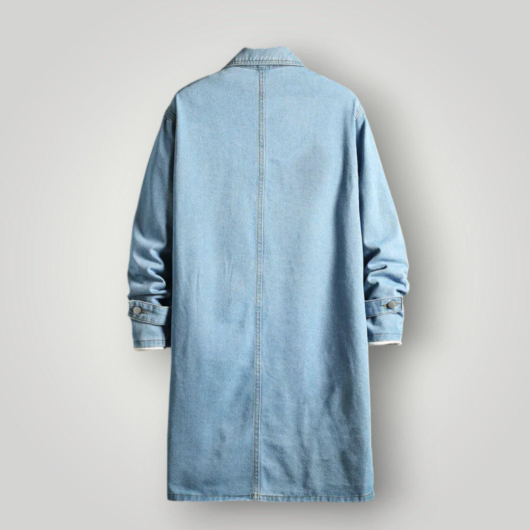 Veste en jean longue homme