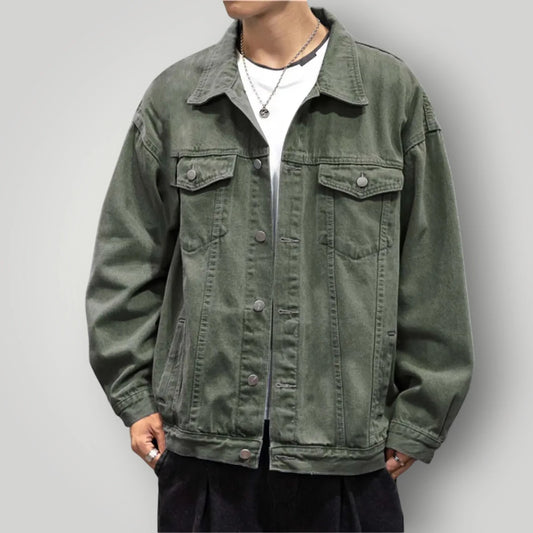 Veste en jean verte homme