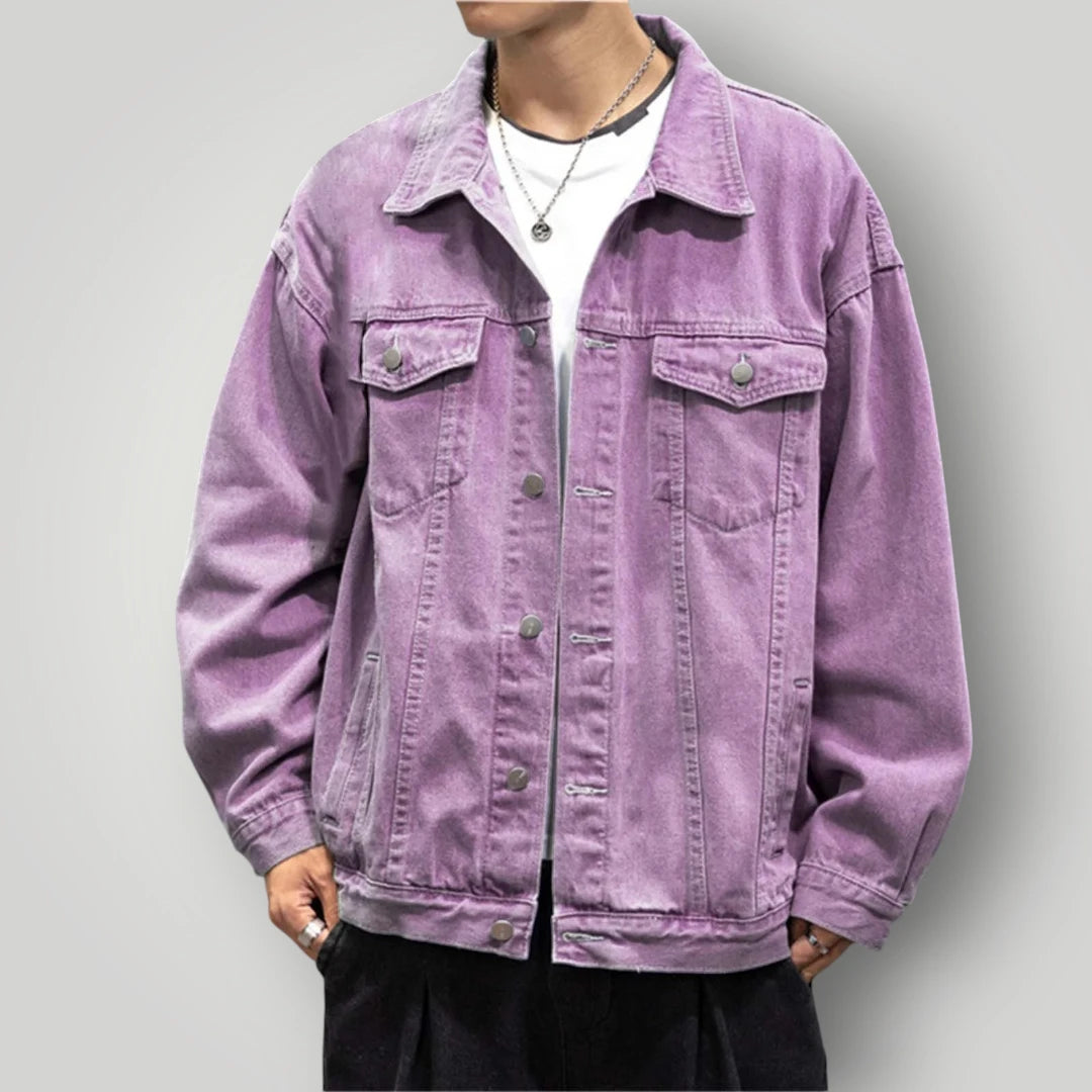 Veste en jean violette homme