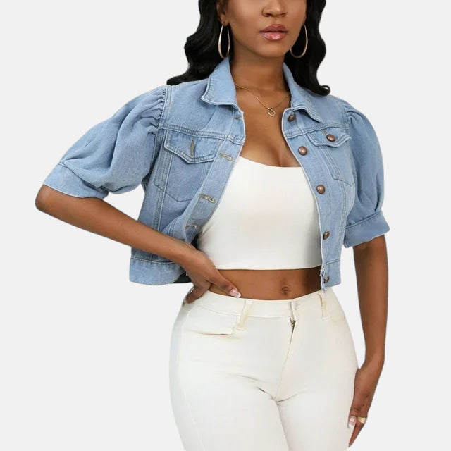 Veste en jean femme manche bouffante