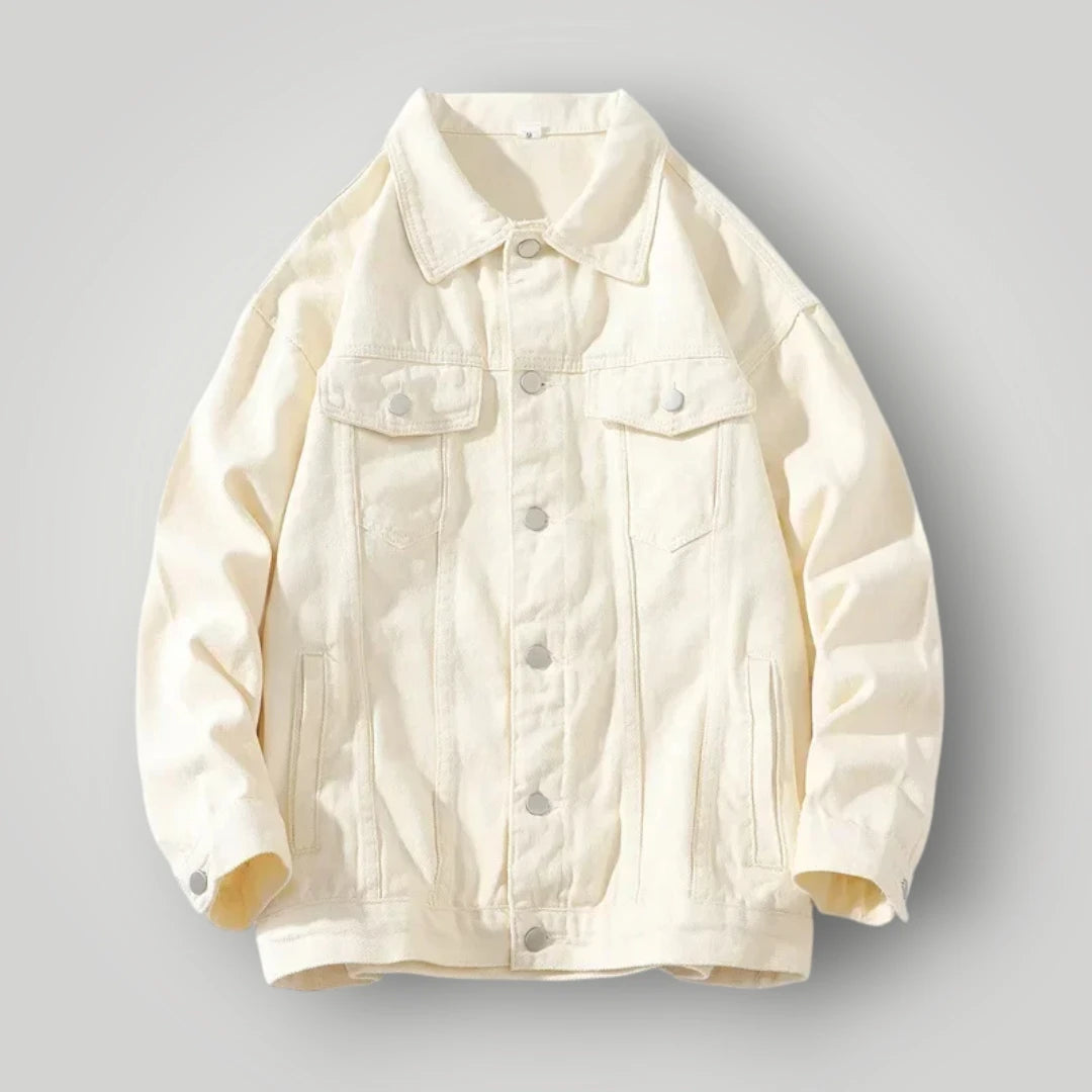 Veste en jean crème homme