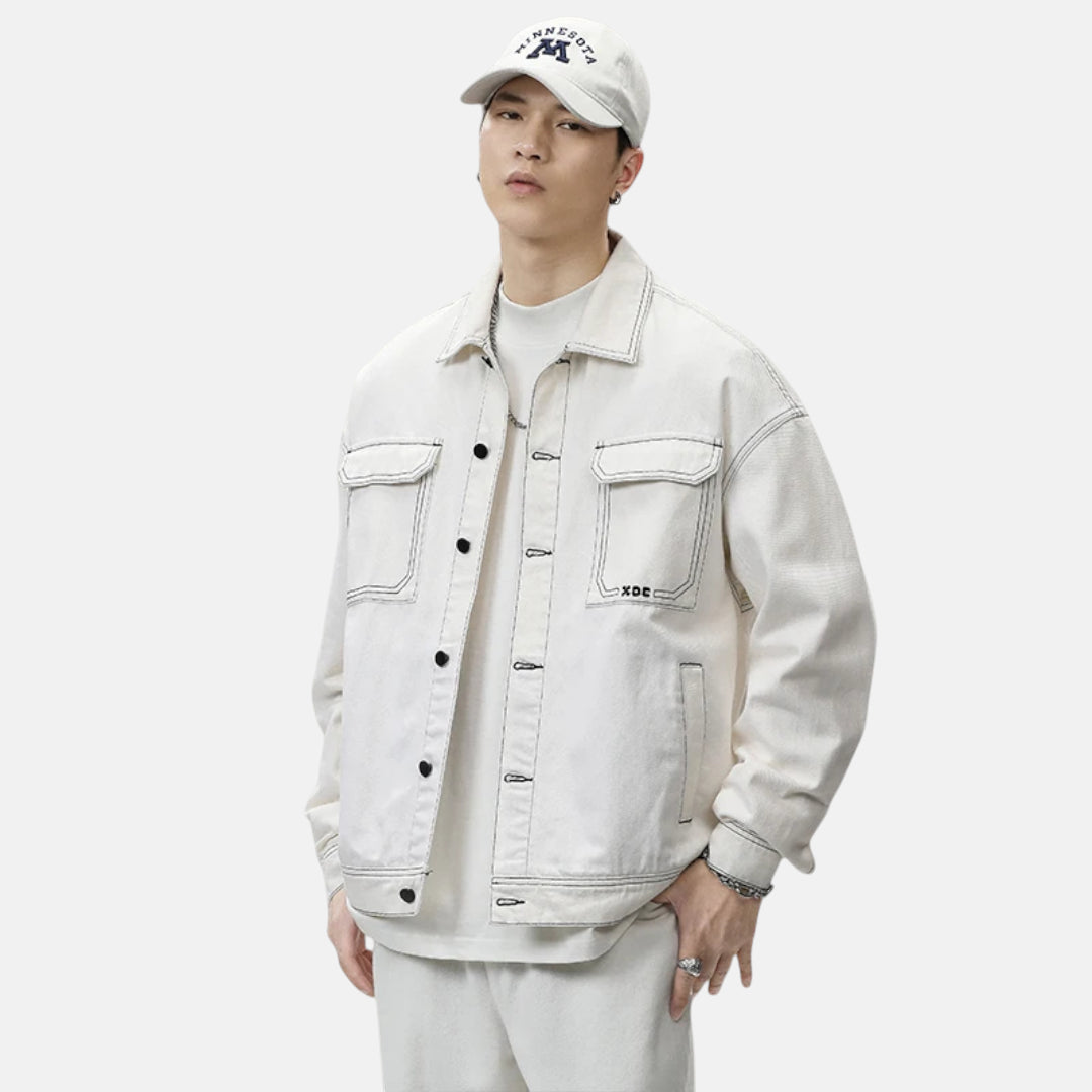 Blouson jean blanc homme