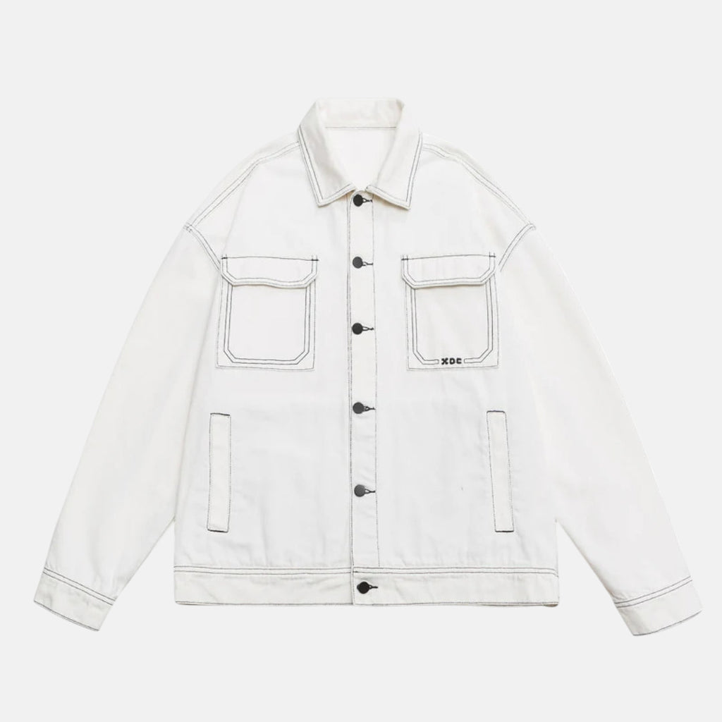 Blouson jean blanc homme