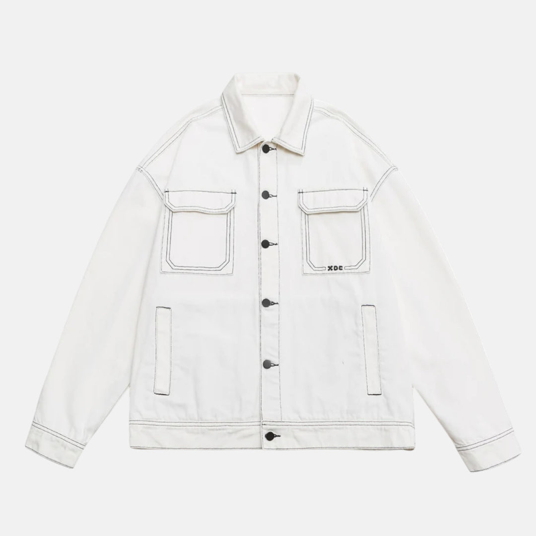 Blouson jean blanc homme