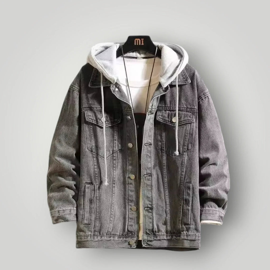 Blouson jean capuche homme