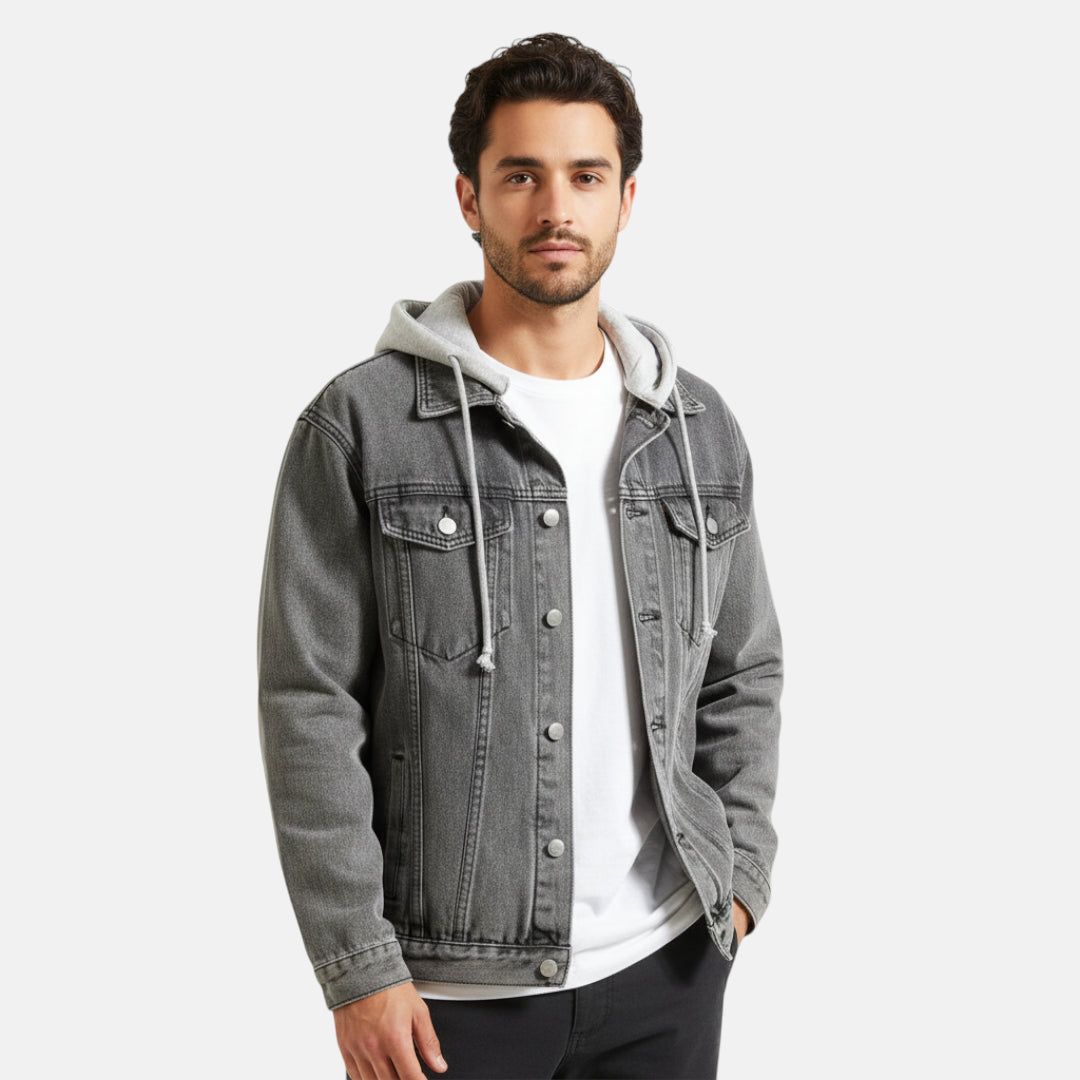 Blouson jean capuche homme