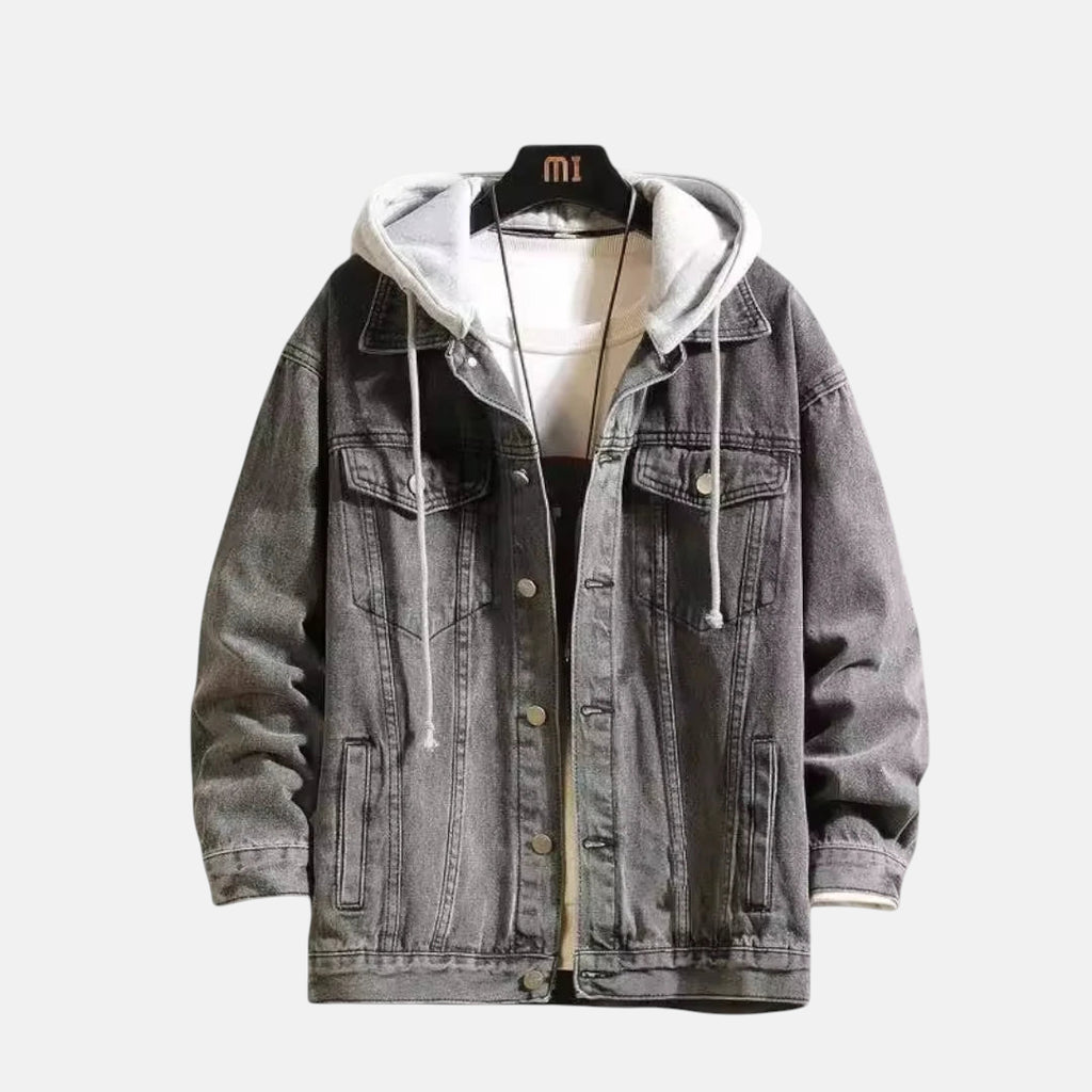 Blouson jean capuche homme