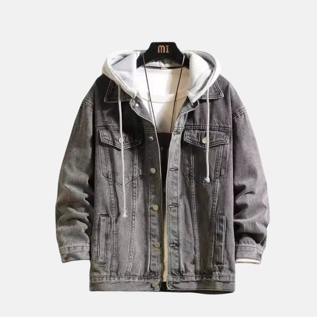 Blouson jean capuche homme