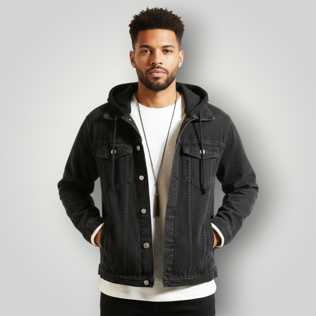 Blouson jean noir homme