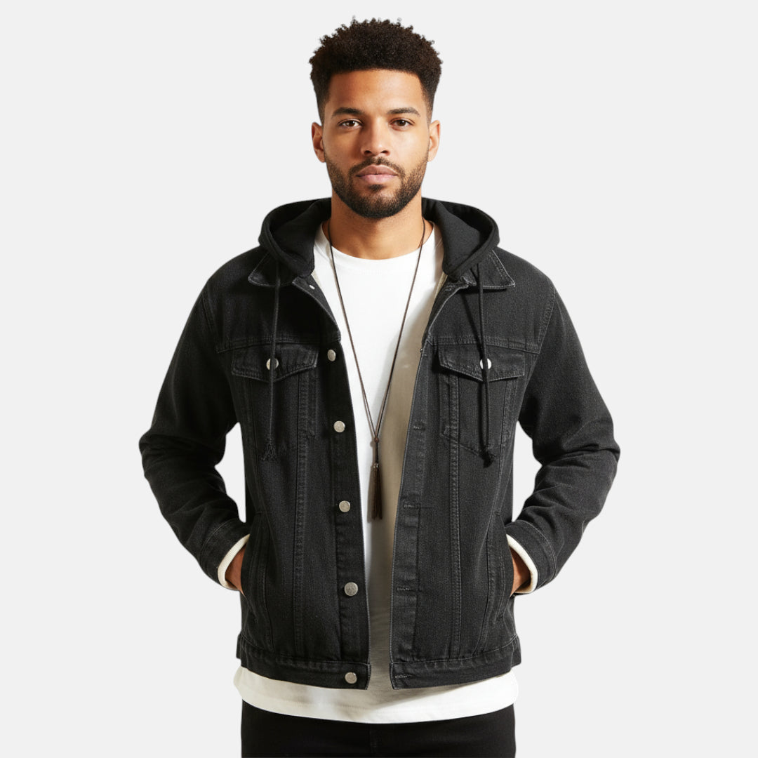 Blouson jean noir homme