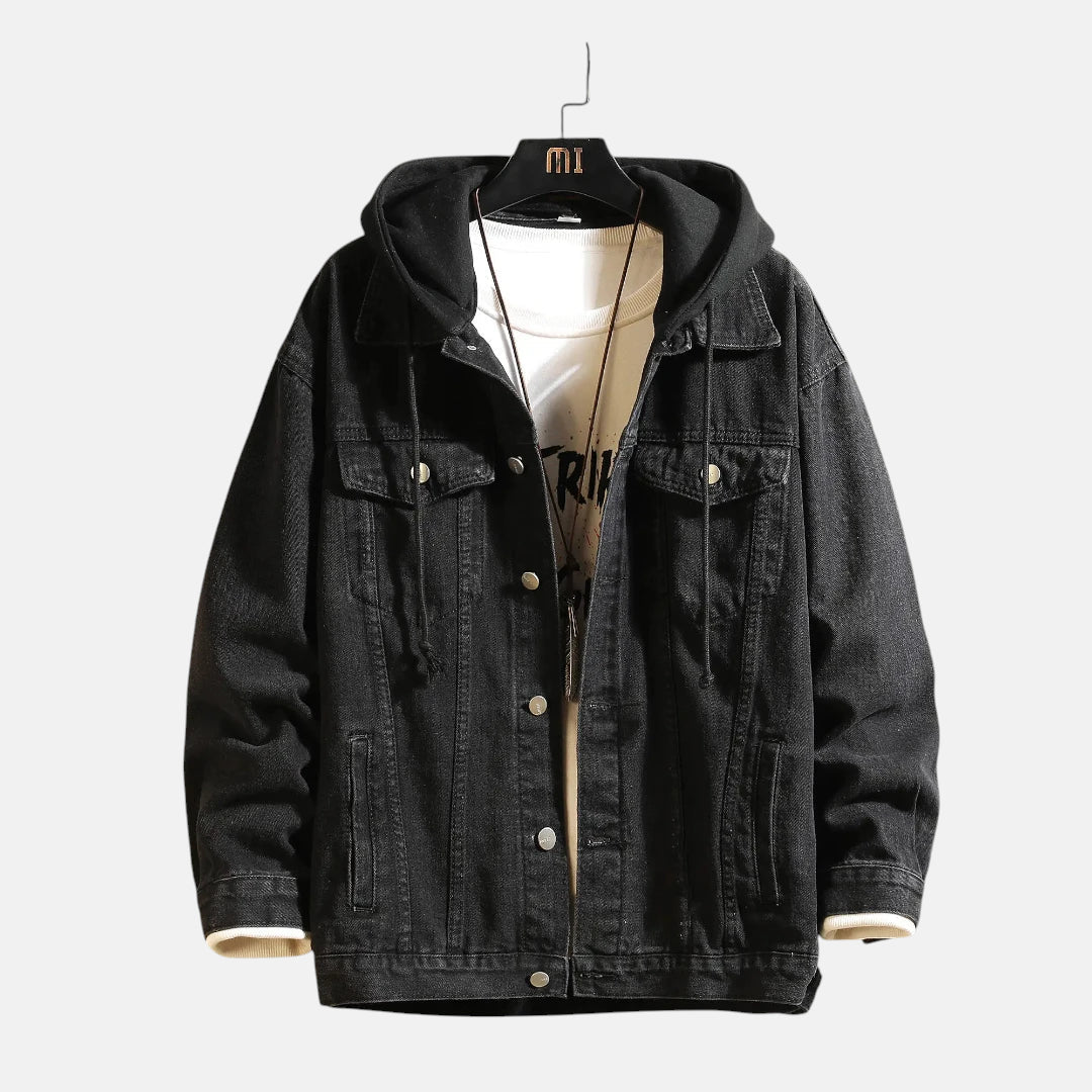 Blouson jean noir homme