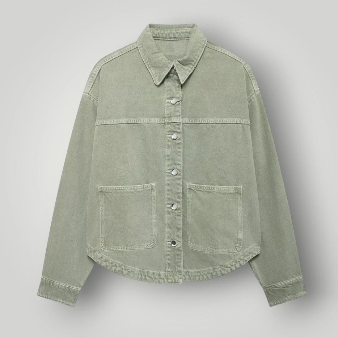 Chemise en jean verte femme