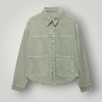 Chemise en jean verte femme