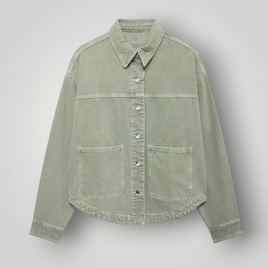 Chemise en jean verte femme