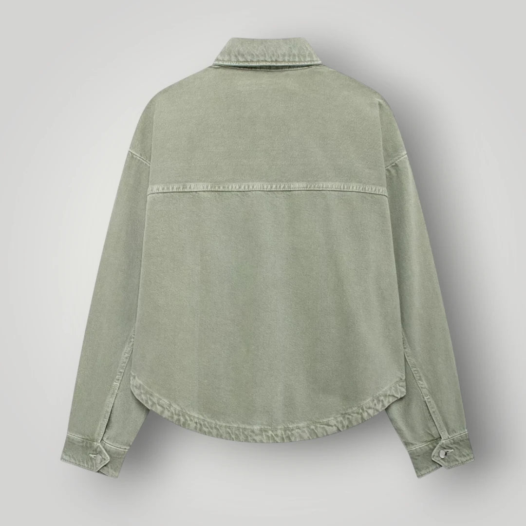 Chemise en jean verte femme