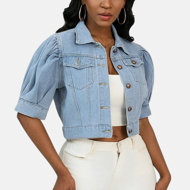 Veste en jean femme manche bouffante