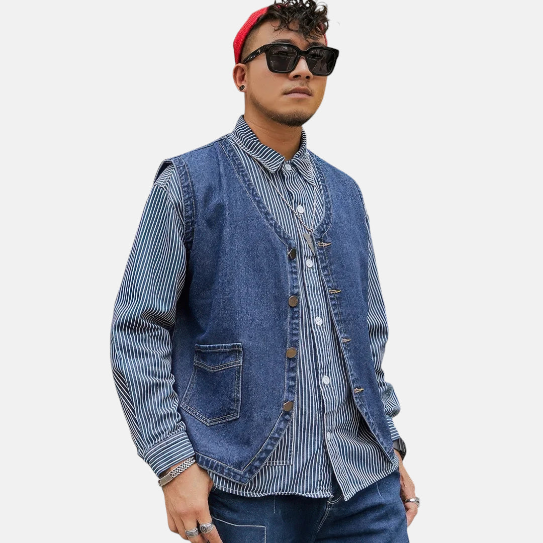 Gilet en jean homme sans manche