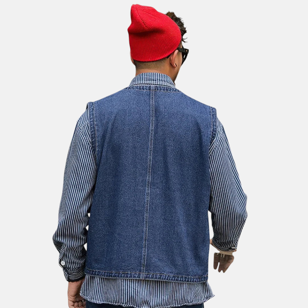 Gilet en jean homme sans manche