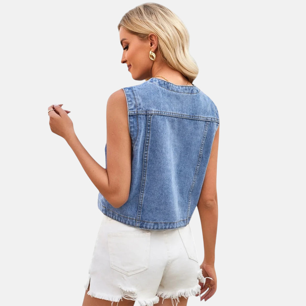 Gilet sans manche en jean femme