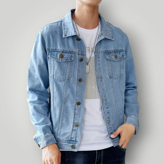 Veste denim bleu clair homme